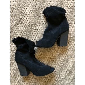 Black peep toe booties
